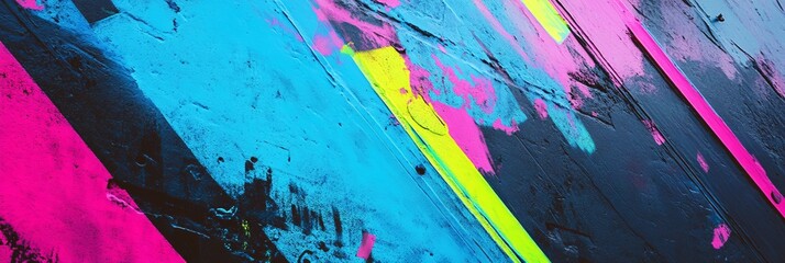 Wall Mural - neon blue, pink, green concept