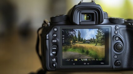 Digital Camera Displaying Scenic Landscape Photography