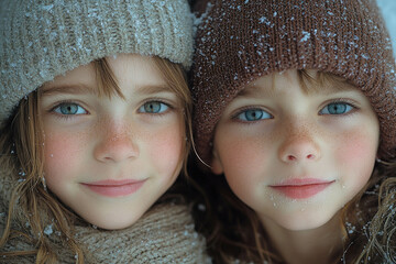 Wall Mural - Kids Enjoing Holidays In Winter