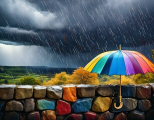 umbrella and rain