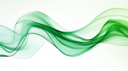 Fototapete -  the abstract illustration featuring dynamic green wave lines on a clean and modern background