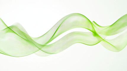 Fototapete -  the abstract illustration featuring dynamic green wave lines on a clean and modern background
