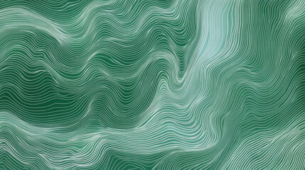 Fototapete -  the abstract illustration featuring dynamic green wave lines on a clean and modern background