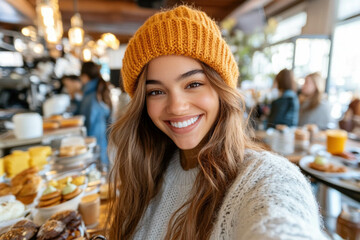 Poster - Girl Make Selfie With Food