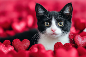 Wall Mural - Valentine's Day Cat