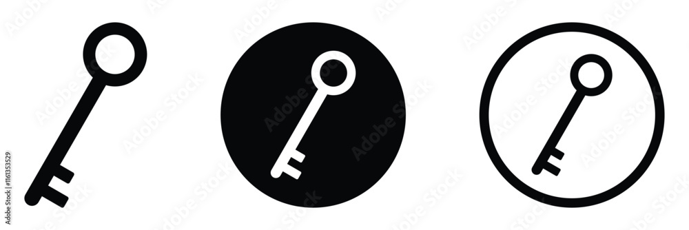 Key Pages Icon Key icon in trendy flat style isolated on background. Key icon page ...