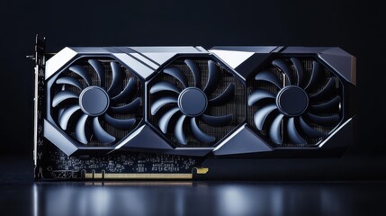 Aufkleber - High-Performance Graphics Card with Three Fans for Gaming and Rendering. Cool design and excellent cooling system for intense tasks and smooth gameplay.