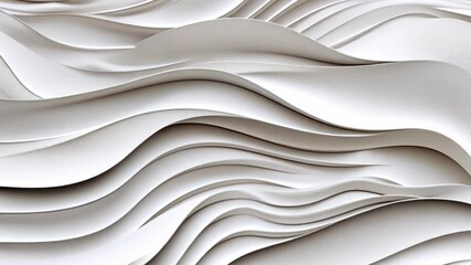 Poster - Explore a captivating design featuring soft, flowing white waves that enhance modern interior spaces with unique texture and style