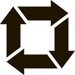 Poster - four dark arrows creating a continuous square cycle, representing a closed loop system and illustrat