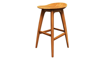 Aufkleber - Minimalist wooden stool resting on transparent surface, highlighting clean design aesthetic