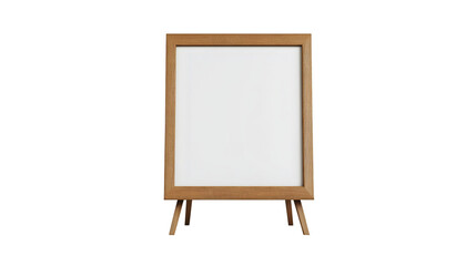 Aufkleber - Wooden artist easel displaying blank white canvas, supporting creative presentation against transparent background