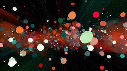 Poster - Colorful Particles Dance Through a Cosmic Backdrop, Creating a Mesmerizing Visual Experience