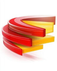 Poster - Abstract composition of red and yellow spirals showcasing modern design elements.