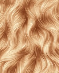 Poster - Dynamic golden wavy texture representing flowing hair-like strands in a warm, soft ambiance.