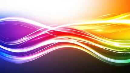 Poster - An abstract wave of colorful lights in vibrant hues, creating a dynamic and energetic flow.