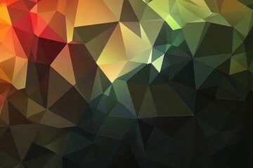 Poster - a vibrant abstract pattern of multicolored triangular shapes creating a dynamic visual experience.