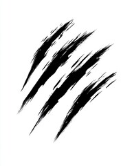 Poster - Abstract black claw marks on a white background, creating a bold and striking visual effect.