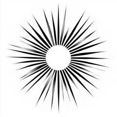 Poster - Stylized black and white starburst design with sharp rays radiating from a central point.