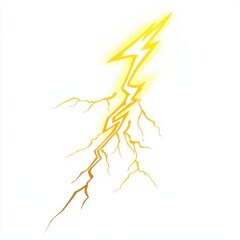 Poster - Dynamic yellow lightning bolt illustration on a white background, symbolizing energy and power.