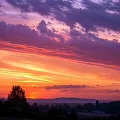 Wall Mural - sunset in the sky