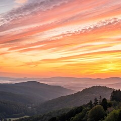 Wall Mural - sunset over the mountains