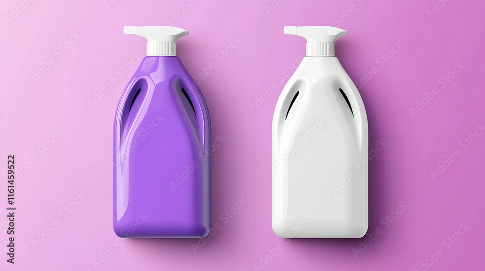 Realistic plastic bottle for laundry detergent Vector mockup for your ...