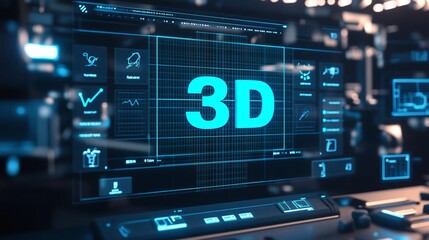 Poster - 3d technology transforming business and innovation on futuristic interface