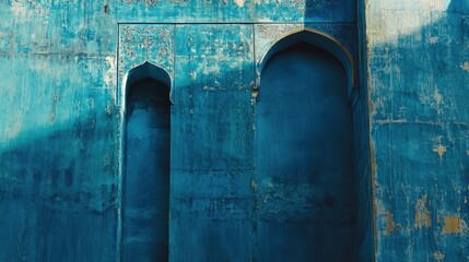 Details in the blue wall of a mosque