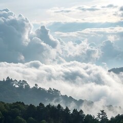 Wall Mural - clouds over the mountains