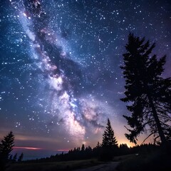 Wall Mural - night in the forest