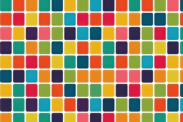 Aufkleber - Seamless pixel art inspired pattern featuring vibrant squares in various colors and sizes with no specific theme. Generative AI