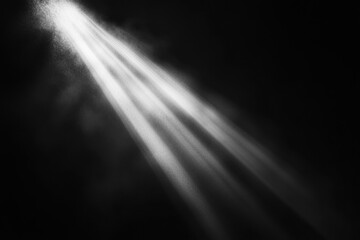 Aufkleber - Narrow beam of light piercing through thick darkness in a quiet and mysterious atmosphere. Generative AI