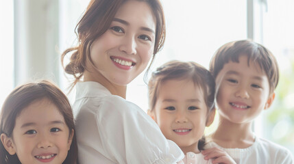 A woman who is proud of her children's achievements. on an isolated white background, object focused, png, stock image, hd quality