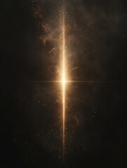 Poster - Narrow beam of light piercing through deep darkness creates a striking contrast in an ethereal environment. Generative AI