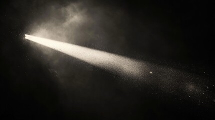 Aufkleber - Narrow beam of light illuminating the darkness in a mysterious setting at night. Generative AI