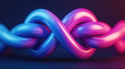 Poster - A vibrant, intertwined chain in blue and pink hues, symbolizing connection and unity in a visually striking design.