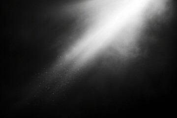 Leinwandbilder - Narrow beam of light penetrating deep darkness creates a mesmerizing display of illumination and shadows. Generative AI