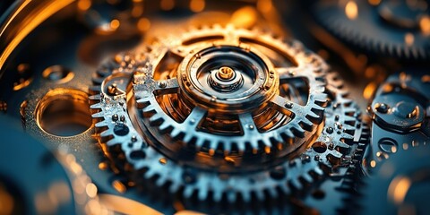 Poster - Intricate gears and mechanisms create a mesmerizing display of engineering in this close-up view