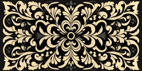 Poster - Decorative floral pattern design with intricate motifs and contrasting colors for modern interior decor