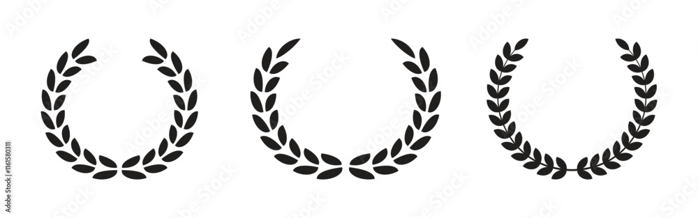 Vector Black Laurel Wreath Icon Set. Laurel Wreath Symbols Stock Vector ...