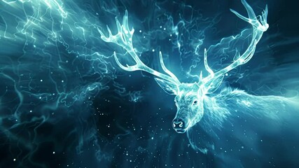 Wall Mural - The tau particle is portrayed as a majestic white stag with its role in highenergy collisions making it a symbol of strength and power.