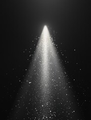 Leinwandbilder - Narrow beam of light illuminating particles in darkness creates a mesmerizing contrast of light and shadow. Generative AI
