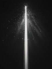 Leinwandbilder - Narrow beam of light cutting through deep darkness, creating a captivating display of brilliance and mystery. Generative AI