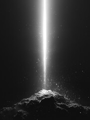 Aufkleber - Narrow beam of light piercing through darkness onto a textured surface at an unknown location and time. Generative AI