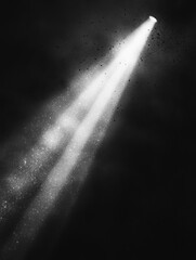 Leinwandbilder - Narrow beam of light piercing through darkness reveals hidden particles in the air at night. Generative AI
