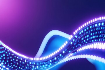Poster - Abstract digital wave with vibrant neon lights and gradients.