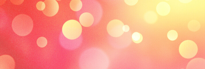 Poster - Abstract pink and yellow background with floating circles creating a dreamlike atmosphere