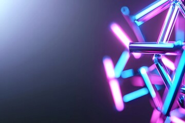 Poster - Abstract composition with glowing neon tubes creating a dynamic visual.