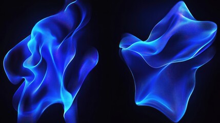 Poster - Abstract blue neon designs perfect for sleek branding visuals.