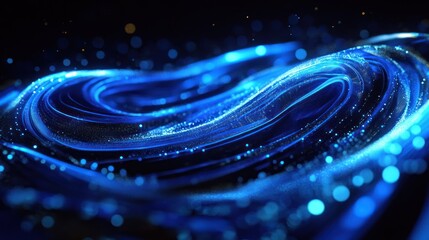 Poster - Abstract blue neon stripe animations for futuristic campaigns.